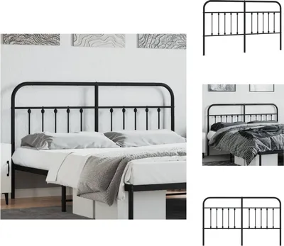 Obrázek produktu pro vidaXL Čelo postele kovové černé 180 cm - Konce hlavy a nohou