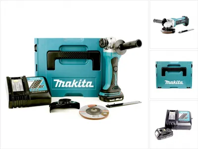 Produktbild von Makita DGA 452 RY1J Akku Winkelschleifer 18V 115mm + 1x Akku 1,5Ah + Ladegerät + Makpac