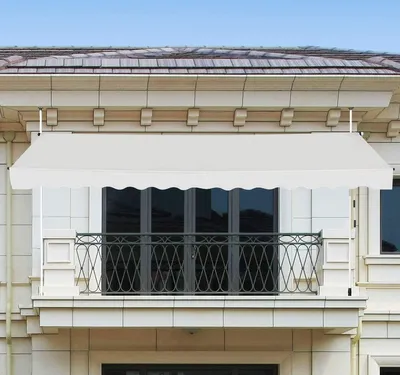 Produktbild von 250 x 180 cm Klemmmarkise mit Handkurbel, Balkonmarkise ohne Bohren, Höhenverstellbare Markise, Sonnenschutz Markise für Terrasse Balkon Veranda (Beige)
