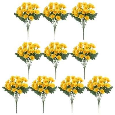 Produktbild von Künstliche Chrysanthemen – realistische Herbstblumen, UV-beständig, künstliche Blumensträuße, künstliche Chrysanthemen für die Herbstdekoration im Innen- und Außenbereich.
