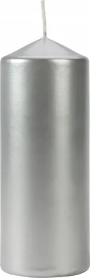Obrázok produktu pre BISPOL cylindrická sviečka Aura 48H 15cm SW60/150 SILVER METALIC