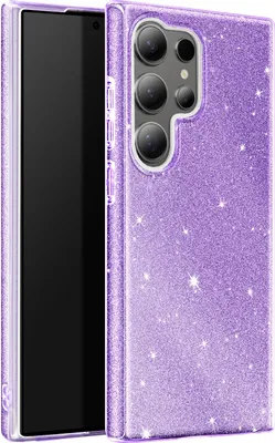 Produktbild von Avizar, Glitzernde Silikonhülle für Samsung S24 Ultra – Ultradünn und stoßfest, Violett