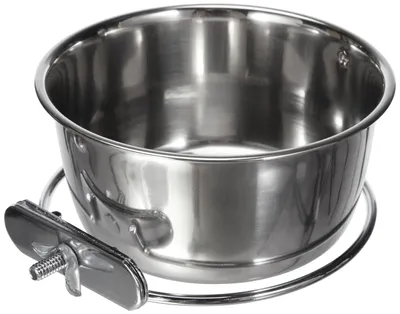 Obrázek produktu pro KERBL Edelstahlnapf Napf 600 ml 15 x 12,5 x 6 cm Wanne Schraubbefestigung 82782