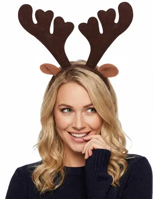 Produktbild von Rentier-Haarreif Geweih Weihnachtskostüm-Accessoire braun - Einheitsgröße
