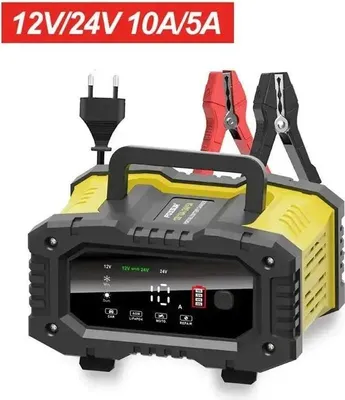 Obrázek produktu pro Nabíječka autobaterie - Inteligentní nabíječka 12V/24V - pro osobní automobily, motocykly, nákladní vozidla - pro baterie AGM, LiFePO4, olověné - pro udržovací nabíjení a opravu - 10A/5A