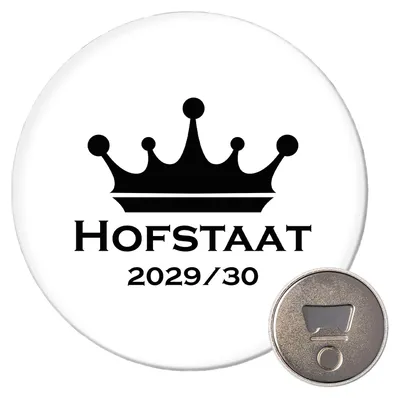 Produktbild von Huuraa Magnet Hofstaat 2029/30 Krone Schützenfest 59mm Kühlschrankmagnet rund Flaschenöffner Geschenkidee