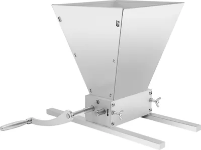 Produktbild von Getreidemühle Malzmühle - Manuell und bohrmaschinenbetrieben - Verstellbarer Walzenspalt 0–2,5 mm - 4 l Trichter 5 kg - Kohlenstahl Edelstahl - Silber