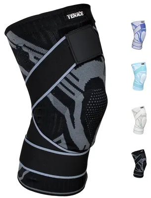 Produktbild von Knieband für BJJ & Grappling - Seitenstabilisatoren & Gelkissen - Schwarz XL