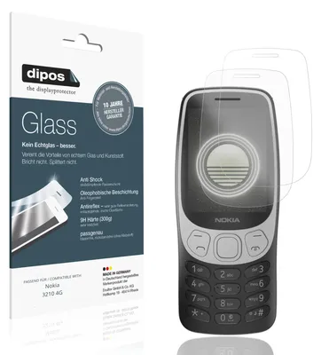 Produktbild von 2x Schutzfolie für Nokia 3210 4G matt - Anti-Shock 9H Folie dipos Glass Kunststoffglas