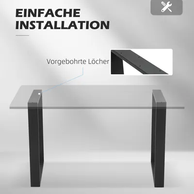 Produktbild von HOMCOM Tischbeine, 2er-Set Tischkufen Möbelfüße aus Vierkantprofilen, 60 x 72 cm