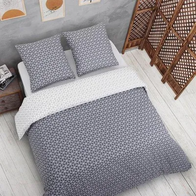 Produktbild von Famanu Bettwäsche Grau 220 x 240 cm, 3-teilig mit Reißverschluss und Kissenbezügen –