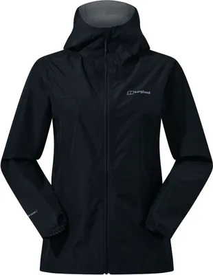 Wasserdichte Deluge Pro 3.0 Jacke von Berghaus in Schwarz; Hardshelljacke für Damen mit Kapuze.