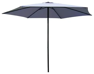 Imagen del producto de Sombrilla para jardín de 3 metros, con cubierta de poliéster gris y estructura de acero, ideal para terrazas