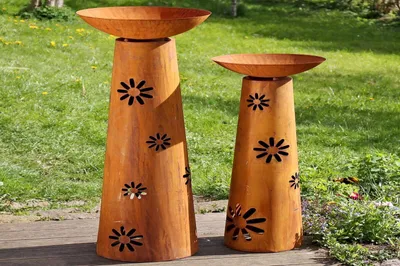 Produktbild von Ständer Laura Schale Eisen rost H.102/127 cm 2er Set