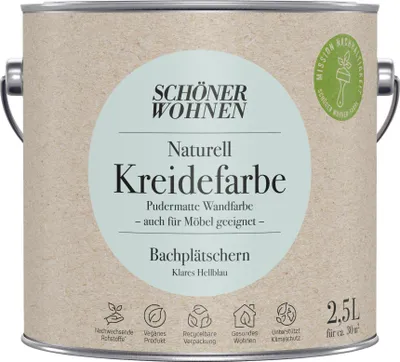 Produktbild von Schöner Wohnen Naturell Kreidefarbe 2,5 Ltr. Bachplätschern klares Hellblau