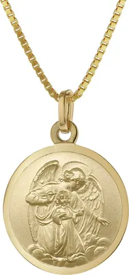 trendor 41438 Schutzengel Anhänger Ø 18 mm Gold 333 an goldplattierter Kette 1