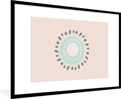Produktbild von MuchoWow® Gerahmtes Poster Sommer - Kiwi - Abstrakt 90x60 cm - Poster mit Schwarzem Bilderrahmen Wandposter Rahmen Foto Bilder - Wanddekoration - Fotos