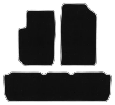 Zdjęcie produktu dla Dywaniki samochodowe welurowe CARLUX-SILVER do: Citroen Xsara Picasso (1997-2010, minivan) czarne ze srebrnym obszyciem, z mocowaniami