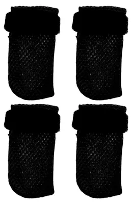 Produktbild von Verstellbare Katzenschuhe 4 Stück Pack aus Polyester mit kratzfesten Pfotenüberzügen und atmungsaktivem Netz für Pfotenschutz beim Baden, der Fellpflege und der Medikamentengabe in Schwarz
