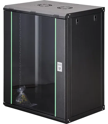 Produktbild von Digitus DN1916UECN, Wandmontiertes Regal, 16U, 60 kg, Sperrschloss, Ablageschienen, Verbessertes Kabelmanagement