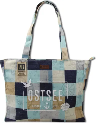 Immagine prodotto di Robin Ruth borsa a tracolla in cotone poliestere blu beige OTG5124F