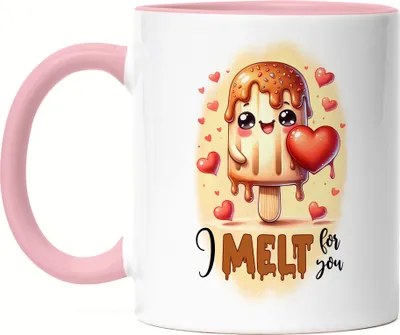 Produktbild von I Melt for You Eiscreme Liebe Tasse Rosa Geschenkidee Paar Frau Freundin Freund