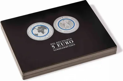 Image de Cassette à monnaie pour 30 pièces de collection de 5 euros allemandes en capsules, noire