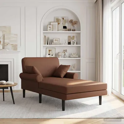Produktbild von Möbel Chaiselongue Braun Kunstleder - Recamieren &9543