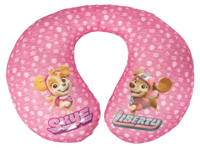 Produktbild von PAW Patrol Nackenkissen für Mädchen mit den Charakteren Skye und Liberty. Perfek