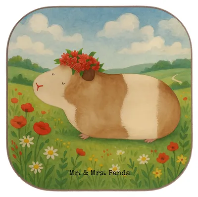 Produktbild von Mr. & Mrs. Panda Untersetzer für Gläser Meerschweinchen Weisheit Design - Weiß - Geschenk, Motivation, gläseruntersetzer, Glas, Wunderland, Gute Laune, Spruch, Coaster