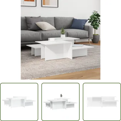 Produktbild von The Living Store Couchtische 2 Stk. Hochglanz-Weiß Holzwerkstoff