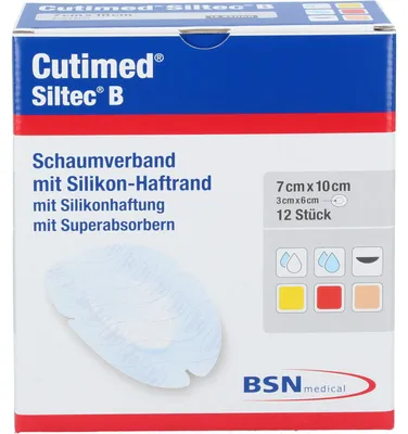 Zdjęcie produktu dla Cutimed Siltec B opatrunek piankowy 7x10 cm owalny 12 szt