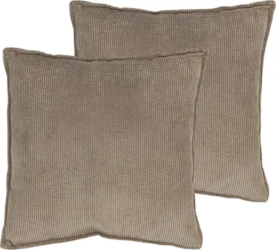 Immagine prodotto di Set di 2 cuscini decorativi in velluto a coste, 45 cm ciascuno - marrone cocco - cuscino decorativo con imbottitura e fodera - cuscino in velluto a coste cuscino da divano cuscino accogliente cuscino completo