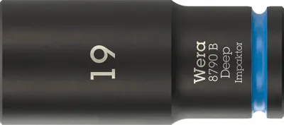 Produktbild von Wera 05005560001, Steckschlüsselbuchse, Schwarz, Blau, 1 Kopf/Köpfe, 3/8", Metrisch, 19 mm
