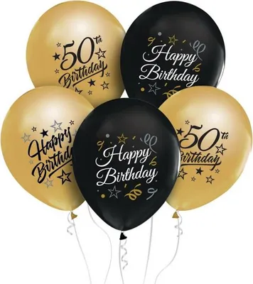 Produktbild von 50. Geburtstag schwarz gold 5 Luftballons