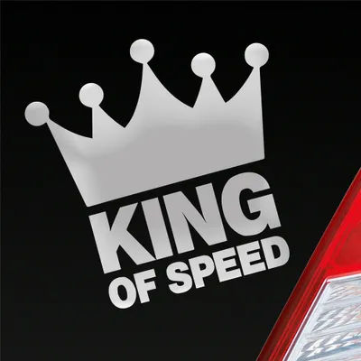 Produktbild von Auto Aufkleber King of Speed Racing Race Tuning Krone 10x10 cm Silber Sticker Heckscheibenaufkleber