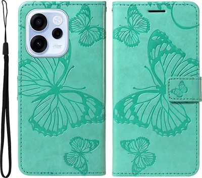 Produktbild von OPPO Reno15 F Hülle - Coverup Schmetterlinge Klapphülle - Mintgrün