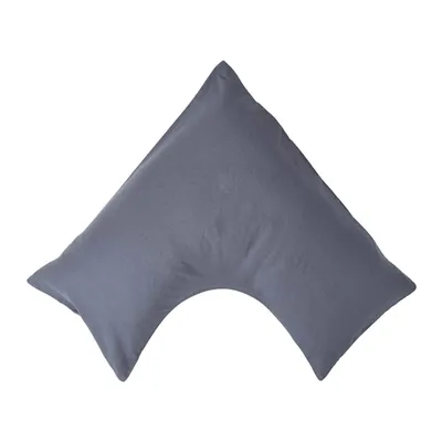 Produktbild von HOMESCAPES Leinen Kopfkissenbezug V Form Anthrazit, 38 x 76 x 38 x 76 cm