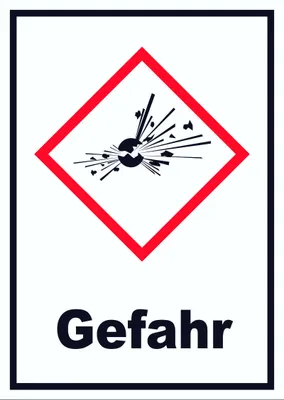 Produktbild von Schild Instabile explosive Stoffe Gefahr Explosion hochkant A5 (148x210mm)
