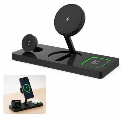 Produktbild von Ladestation 3-in-1 faltbar – Wireless für iPhone, Watch, AirPods | LED, klappbar, rutschfest