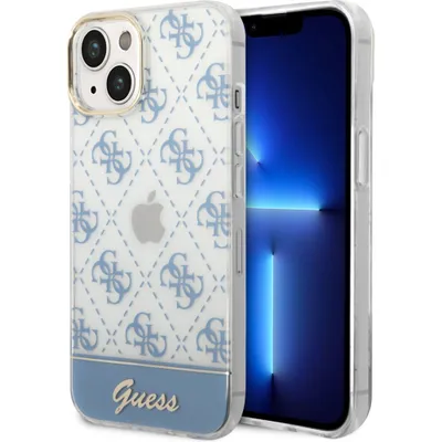 Produktbild von Guess iPhone 14 & 13 Hardcase Backcover - 4G Pattern Script - Blue