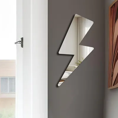 Obrázok produktu pre Wallity, elegantné dekoratívne zrkadlo, 29x60 cm, strieborná farba, 100%.Polyakryl (PLEXIGLASS), 3D dizajn