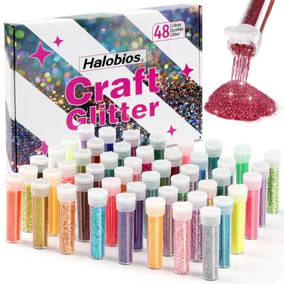 Glitzerset 48 Farben, extra fein, 576 g, für DIY, Nagelkunst, Basteln