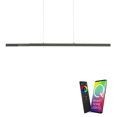 Produktbild von Paul Neuhaus LED Pendelleuchte Q-ARIAN Pendellampe mit beleuchtetem Deckenkasten, CCT RGB Anthrazit Esszimmer, Küche 2569-13