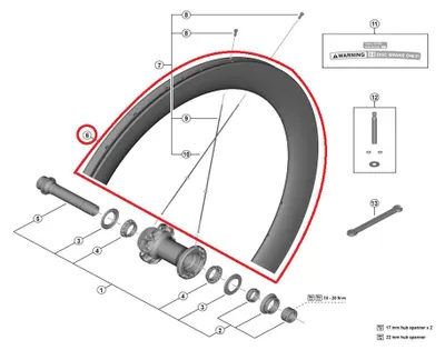 Produktbild von Shimano Rim For Complete Wheel,For Wh-R9270-C60- F, Front:12Mm E-Thru, 24H Tu...