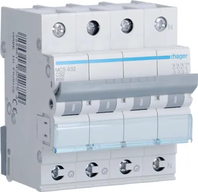 Obrázek produktu pro Hager Hager LS spínač, 3P+N, 6kA, C-32A, QC, 4M, 1 ks.