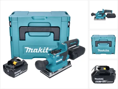 Produktbild von Makita DBO 382 G1J Akku Schwingschleifer 18 V 93 x 185 mm Brushless + 1x Akku 6,0 Ah + Makpac - ohne Ladegerät