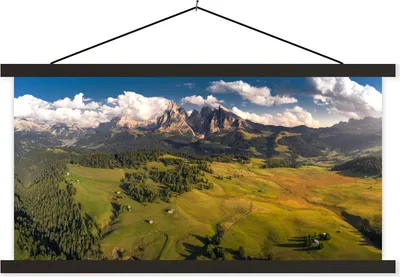 Produktbild von MuchoWow® Textilposter Seiser Alm - Dolomiten - Italien 60x30 cm mit schwarzem Rahmen - Textilien