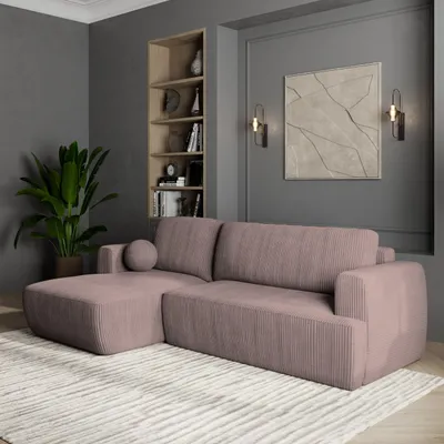 Produktbild von Masseno Ecksofa SENTI P L-S mit Schlaffunktion L-Form, Sofa mit Bettkasten, Wohnzimmersofa, Couch, Soffa, Bettsofa, Couchgarnitur- Lila, POSO 130