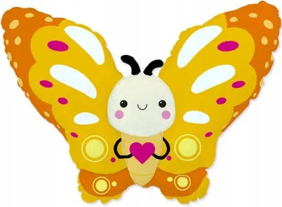Imagen del producto de Globo de aluminio con forma de mariposa, color amarillo, ideal para decoración de primavera y cumpleaños